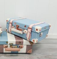 Uniwalker Koffert Retro Blå/Rosa 22x33cm 13"