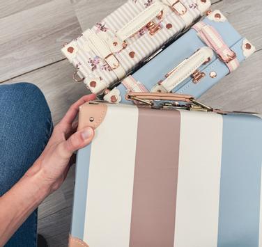 Uniwalker Koffert Retro Brede-Striper 22x33cm_13" (780-bigstripe-13)