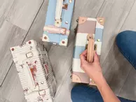 Uniwalker Koffert Retro Brede-Striper 22x33cm_13" (780-bigstripe-13)