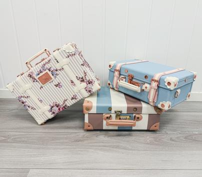 Uniwalker Koffert Retro Blå/Rosa 22x33cm 13" (780-bluepink-13)