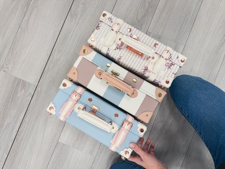 Uniwalker Koffert Retro Blå/Rosa 22x33cm 13" (780-bluepink-13)