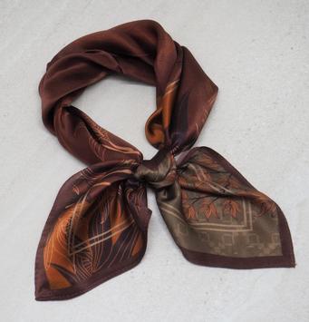 7Days Silkeskjerf Brun-Gammelrosa 53x53 (826-18063)