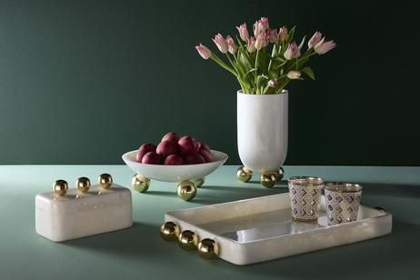 Jonathan Adler Fontana Bolle White/ Brass Ø30 (368-35285)