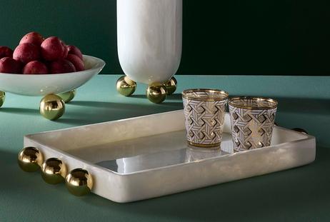 Jonathan Adler Fontana Brett White/Brass 59,5x30,5