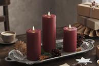 Deluxe Real-flame batterilys 4pk Ø7.5 bordeaux (621-RF-GIFTBOX-0003)