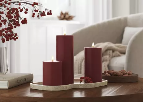 Deluxe Real-flame batterilys 4pk Ø7.5 bordeaux (621-RF-GIFTBOX-0003)