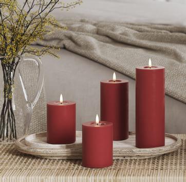 Deluxe Real-flame batterilys 4pk Ø7.5 bordeaux