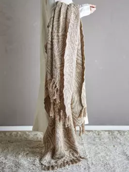 Bloomingville Okapi Bomullspledd Sandfarget 130x160