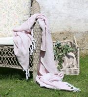 Chic Antique Bomullspledd Resirkulert rosa 130x150