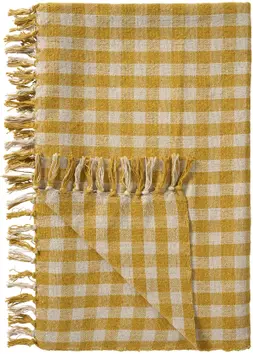 Ib Laursen Bomullspledd Gul/ Rutet 130x160 (171-65034-04)