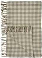 Ib Laursen Bomullspledd Støvgrønn/Rutet 130x160