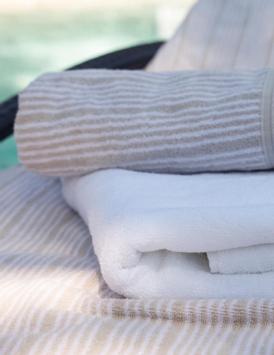 Ilse Jacobsen Bath Collection håndkle stripet sand-beige (810-1109005201-1109005203-1109005205)