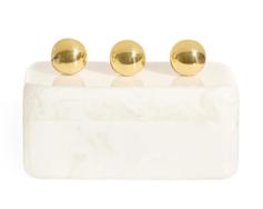 Jonathan Adler Fontana Box White/Brass H11,5