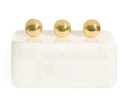 Jonathan Adler Fontana Box White/Brass H11,5