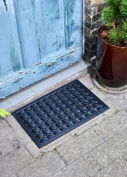 House Doctor Braid Dørmatte Flettet Sort_40x60