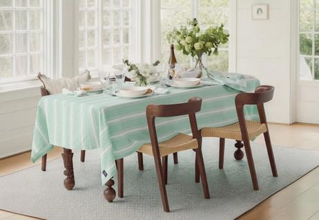 Lexington Duk Striped Grønn lin/bomull