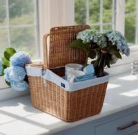 Lexington Piknikkurv Blå m/bomullstrekk