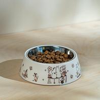 Mummi Pets Matskål Hund Beige_Ø17,5