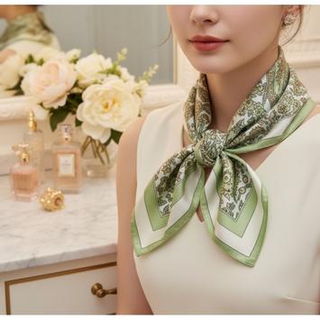 Endless Silkeskjerf Bandana Dus-Grønn 70x70 (828-19243-dusarmy)