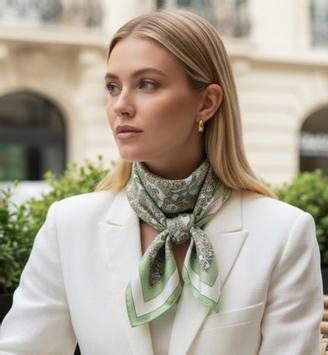 Endless Silkeskjerf Bandana Dus-Grønn 70x70