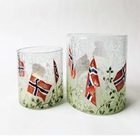 Trend Design Lysglass Norsk flagg