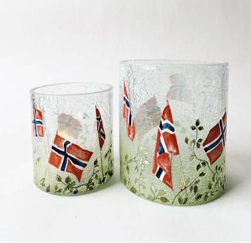 Trend Design Lysglass Norsk flagg