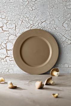 Lyngby Rhombe-Earth Middagstallerken Ø27 clay