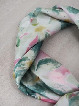 7Days Satengskjerf Grønn/ Rosa 70x70 (826-7073414014553)