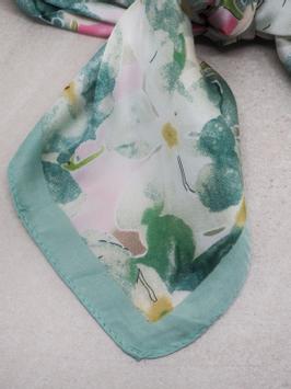 7Days Satengskjerf Grønn/ Rosa 70x70 (826-7073414014553)