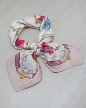 7Days Satengskjerf Rosa/Hvit 70x70