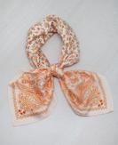 7Days Satengskjerf Orange Blomster 70x70 (826-7073414014591)