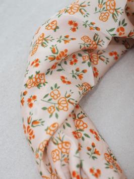 7Days Satengskjerf Orange Blomster 70x70 (826-7073414014591)