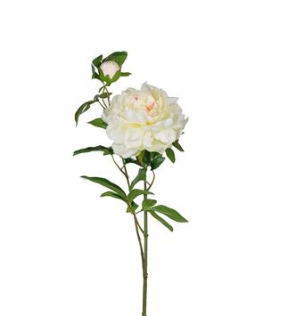 Mr Plant Kunstig Stilkblomst Pion-Hvit H65