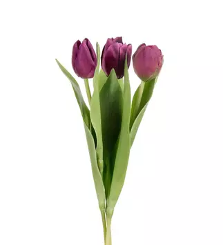 Mr Plant Kunstig Stilkblomst Tulipan-Mørkelilla H36