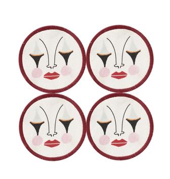 Anna + Nina Coasters Pierrot bomull 4stk  (844-25-2M807007)
