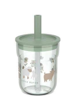 Mepal Little Farm Barneglass m/sugerør 250ml