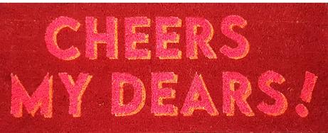 Gift Company Dørmatte cheers-my-dears neon/rød 35x75