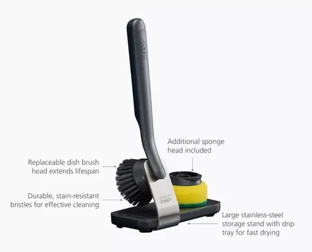 Joseph Joseph SinkTech Oppvaskbørste med stativ+svamp (655-60234230)