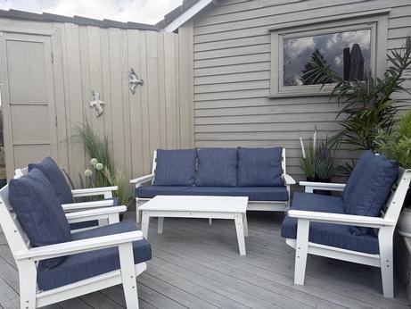 Armonía Hagesett med blå puter