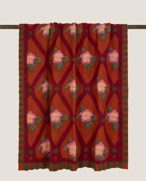 Frati Home Pledd Kokt-Ull RoseFlower Terracotta (368-8058754822845)
