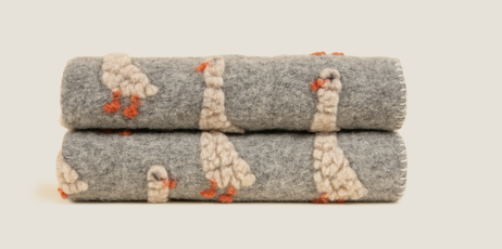 Frati Home Barnepledd Paperella grå kokt-ull 75x100 (368-8058754822210)