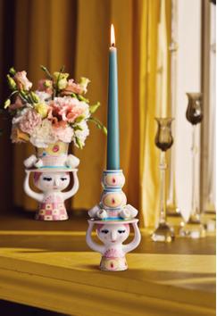 Bjørn Wiinblad Lady-With-Hat Vase rosa H20,5 (521-56567)