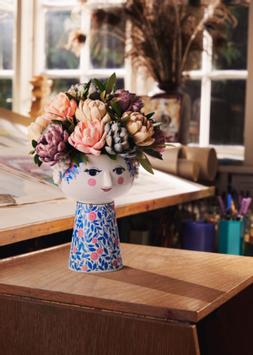 Bjørn Wiinblad Eva Vase Blå/ Rosa H18,5 (521-56590)