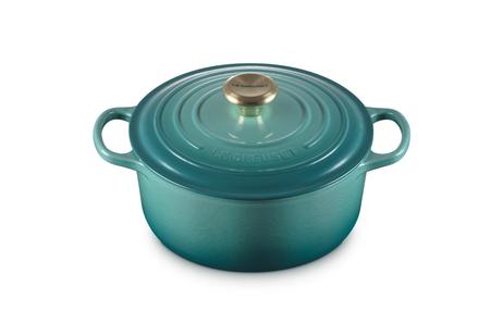 Le Creuset Støpejernsgryte Signature 4, 2L Bleu-Riviera (796-21177240994450)