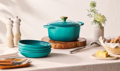 Le Creuset Støpejernsgryte Signature 4, 2L Bleu-Riviera (796-21177240994450)