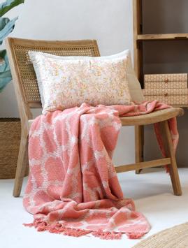 Chic Antique Bomullspledd raspberry overskuddsgarn 130x150 (529-16121107)