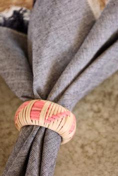 Chic Antique Serviettring jute rosa-flettet Ø5,5