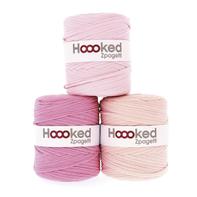 Hooked Zpagetti T-skjortegarn lysrosatoner 700g