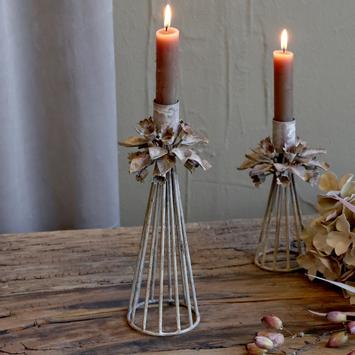 Chic Antique Lysestake med blomsterdekor H23