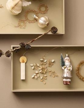 Bungalow Ornament Beaded Stjerne Champagne (834-BEST11CLI005)